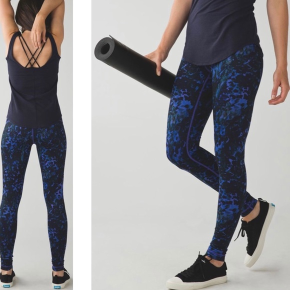 LULULEMON Wunder Under Leggings Iris Flower Multi